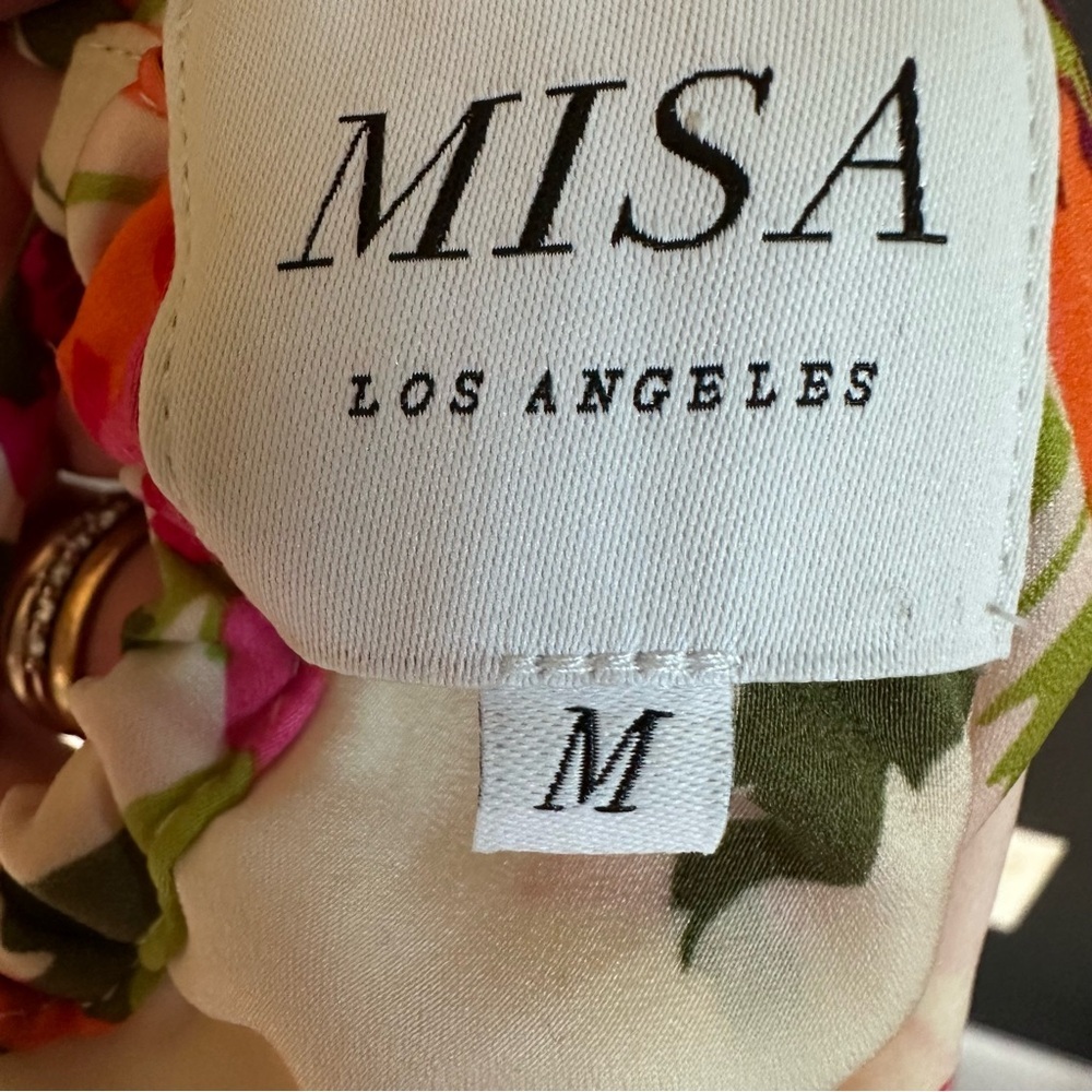 🌸 MISA Los Angeles Negine Floral Maxi Dress — Size M — Open Back Slip Dress - Picture 9 of 10